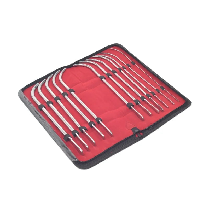 12 Pieces Stainless Steel Urethral Sounds Sets, Hegar Dilator Kit